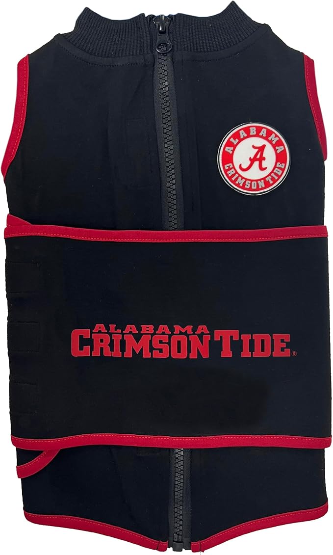 NCAA Alabama Crimson Tide Dog Anxiety Calming Shirt Soothing Vest, Dogs/Cats with Anxiety, Fears, Fireworks, Loud Noises, Dark, Lonely Keeps Dogs Calm & Feeling Safe, Relaxing Jacket, Medium