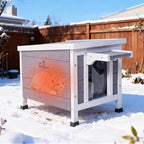 Insulated Outdoor Cat House - All-Weather Proof Shelter with Thermal Layer, Elevated Floor & Asphalt Roof for Winter, Weatherproof & Warm Shelter for Cats