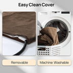 TURBRO 48x28” Extra Large Pet Heating Pad, Electric Heated Dog Bed for Large Breeds, Air Valve Design, Anti-Bite Cord, Ultra-Soft and Anti-Slip Cover, Outdoor and Indoor Use, UL Test Passed, Brown