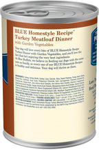 Blue Buffalo Homestyle Recipe Adult Wet Dog Food, Made with Natural Ingredients, Turkey Dinner With Garden Vegetables, 12.5-oz Can (Pack of 12)