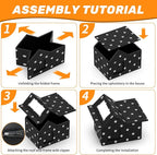 Outdoor Cat House Weatherproof, Large Feral Cat House for Winter, Collapsible Outdoor Cats Shelter in Winter with Door and Soft Mat, Easy to Assemble (Black)
