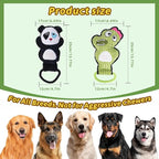 2-Pack Squeaky Dog Toys & Tough Tug of War Set - No Stuffing Chew-Resistant Plush Toys to Keep Them Busy, Best Birthday Gift for Small/Medium/Large Breeds (Panda & Dino)