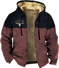 Men's Western Aztec Jackets Hooded Cowboy Hoodie Warm Full Zip Ethnic Vintage Long Sleeve Coat Fall Winter Tops