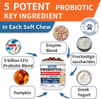 Probiotics for Dogs, Improve Yeast Balance, Itchy Skin Itchy Ears, Gut Health, Allergies, Immunity, Dog Probiotics and Digestive Enzymes with Prebiotics - Reduce Diarrhea (180 Chews, Bacon)
