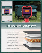 Heated Cat House for Outside,Dual Camera Mounts,100% Weatherproof & Extremely Insulated,Elevated Feral Cat Shelter with Escape Door,Waterproof Eaves for Outdoor Stray Barn Cat(Dark Green, L with Cam)