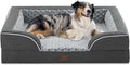 Orthopedic Dog Beds for Large Sized Dogs, Waterproof Memory Foam Large Pet Bed with Sides 36x27Inch, Non-Slip and Egg-Crate Foam Big Dog Couch Bed with Removable Washable Cover, Dark Grey