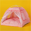 Cat Princess Bed Tent House - Kitty Cute Beds Indoor,Small Dog House Indoor/Outdoor Cave Nest Bed Small Dog Tent for Cat,Puppy Tents (19.6"x19.6"x17.7"/Pink)