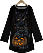 MARSVOVO Women Novelty Graphic Plus Size Sweater Crewneck Long Sleeve Cute Printed Loose Fit Casual Fall Sweaters Top