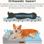 Orthopedic Dog Beds Large Sized Dog, Memory Foam Pet Bed for Large Dogs, Washable Removable Cover, Nonskid Bottom, Waterproof, 41x27x6 Inches, Light Grey