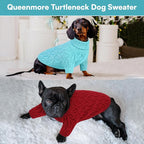 Queenmore Dog Sweaters for Large Dogs Girls Boys,Warm Pullover Extra Large Dog Sweater,Dogs Christmas Sweaters,Classic Turtleneck Thick Clothes for Extra Large Pets, Pitbull, Boxer(Lake Blue,XL)