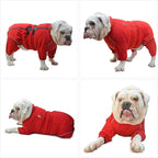 Dogs Waterproof Jacket, Lightweight Waterproof Jacket Reflective Safety Dog Raincoat Windproof Snow-Proof Dog Vest for Small Medium Large Dogs Red L