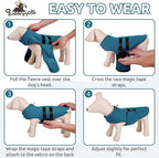 Queenmore Dog Sweaters - Soft Fleece Pullover Jacket, Warm Winter Dog Clothes, Dachshund & Cat Size, Boy or Girl (Peacock-Blue, S)