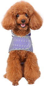 Dog Raincoat for Small Dogs Puppies Waterproof Hooded Rain Jacket with Reflective Strips Leash Hole & Poncho Adjustable Fit (Bluestripe,S)