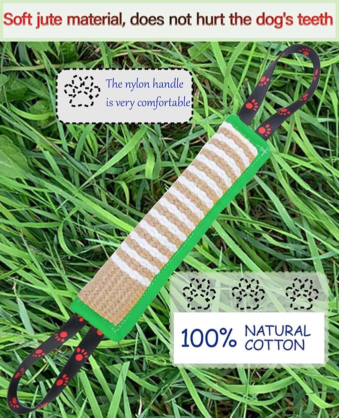 Clysoru Dog Tug Toy Dog Tough Jute Bite Pillow Lasting Training Equipment Puppy to Large Dogs Interactive Toy for Large and Small