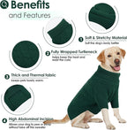 AOFITEE Small Dog Sweater, XS Sweaters for Dogs, Warm Dog Christmas Sweater, Dogs Winter Sweaters for Puppy, Turtleneck Thick Puppy Sweatshirt Female Male for Yorkie, Chihuahua (Green, XSmall)