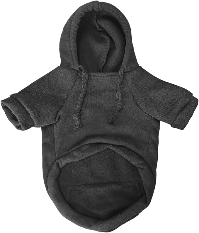 Jecikelon Winter Dog Hoodie Sweatshirts with Pockets Warm Clothes for Small Dogs Chihuahua Coat Puppy Custume Clothing (XX-Small, Y02-Black)