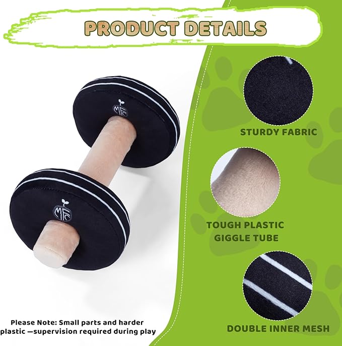 MFC®️Dog Dumbbell | Fun Squeaker Toy | Sports Dog Chew Toy | Durable Toys for Puppies and Adults | Dumbbell with Soft and Safe Material