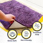 Muddy Mat® Shown on TV – Super Absorbent Door Mat Indoor, Microfiber Quick Dry Chenille Entryway Rug, Non-Slip Front Door Mat, Indoor Mats for Entryway, Machine Washable Pet Rug, Purple 24"x36"