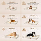 EHEYCIGA Memory Foam Dog Bed Large Sized Dogs, Waterproof Dog Bed Orthopedic with Washable Removable Cover, Non-Slip Pet Bed Couch, 36x27x6 Inches, Beige