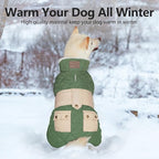 KYEESE Dog Coat Windproof Pet Sweater with Waterproof Pets Clothes for Cold Weather Thick Dog Coats for Medium Dogs Warm Pet Winter Puffer Coat with Leash Hole Soft Dogs Jacket with Pocket
