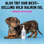 Omega 3 Alaskan Salmon Oil Treats for Dogs 120 Fish Oil Chew Supplement Skin and Coat Allergy and Itch Relief Hip & Joint Health Brain Shedding Hot Spots Treatment Omega 3 6 9 EPA & DHA Fatty Acids