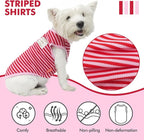 KYEESE 2Pack Dog Shirts Striped for Small Dogs Soft Stretchy Dog T-Shirts Lightweight Tank Top Sleeveless Vest Breathable Pet Apparel, Large, Green+Pink