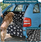 Veckle Cargo Liner, SUV Cargo Cover for Dogs with Side Flaps Hammock Water Resistant Nonslip Dog Seat Cover Area Protector Scratchproof for SUVs Sedans Vans, Paw Print