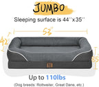 Washable Orthopedic Large Dog Bed - Removable Orthopedic Dog Beds XL with Bolster for Extra Large Dogs with Washable Cover and Non-Slip Bottom