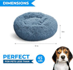 Whiskers & Friends Dog Bed, Round Fluffy Dog Beds for Small Dogs Washable, Calming Donut Pet Bed for Medium Dogs - Up to 45 Pounds