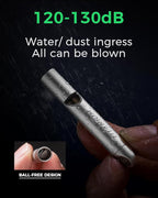 Titanium Emergency Whistle, Survival Safety Whistles for Coaches,Dog Training,Hiking, Life Saving-Loud up to 120db