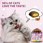 Omega 3 for Cats - 500 Skin & Coat Health Crunchy & Creamy Chews with Omega 3, Biotin & Vitamin E for Healthy Skin, Shiny Fur, Cat Supplements & Vitamins -Chicken Flavor