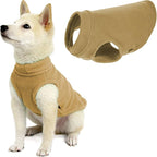 Gooby - Stretch Fleece Vest, Pullover Fleece Vest Jacket Sweater for Dogs, Sand, Medium
