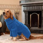 ASENKU Knitted Dog Sweater, Pullover Big Thermal Dog Winter Sweater, Turtleneck Doggy Sweaters for Large Medium Dogs Boy Girl,Warm Pet Sweatshirt for Labrador,Golden Retriever,2XL