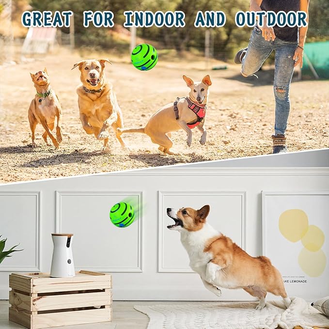 HYQ Interactive Ball for Small Medium Large Dogs - Squeaky Puppy Toy to Keep Them Busy - 5.51 Inch