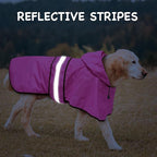 Fashion Hooded Dog Raincoat - Reflective Dog Rain Jacket Adjustable Puppy Raincoats Lightweight Pet Rain Coat for Small Dogs (Small, Pink)