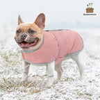 Queenmore winter dog coat - Fleece puffer down vest, waterproof reflective reversible sweater with sizes (light pink, M)
