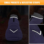 iBuddy Dog Winter Coats with Fleece Vest,Waterproof Warm Dog Snow Jacket Windproof, Reflective Adjustable Pet Dogs Cold Winter Coat for Small Dogs Girl Boy