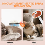 Anti-static Cat Steam Brush,3-in-1 Dog Brush & Gentle Grooming Fur Removal Tool for All Pets,Furmist Comb,Dog Brush,Cat Brushes,Pet Steam Brush,Self-Cleaning with Release Button for Long Short Hair