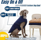 Outdoor Classic Quilted Upgraded Dog Winter Coat, Waterproof & Ultra Warmth Coats for Extra Large Dogs, Easy On & Off Jacket Chest Adjustable, Thick Pet Clothes for Great Dane Doberman(Blue,3XL)