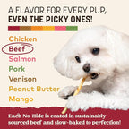 Earth Animal No Hide Stix - Long Lasting Rawhide Free Small Dog Chews Sticks, Beef - 40 Count Extra Value Pack