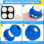 Yipetor Interactive Treat Dispensing Dog Toy, Large 3IN1 Frozen Dog Enrichment Toy, Tough Rubber Chew Ball Dog Puzzle Toys for Large Medium Breeds - Keep Them Busy/Anxiety Relief/Feeding Slow