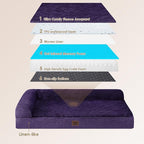 EHEYCIGA Memory Foam Dog Bed XLarge Sized Dogs, Extra Large Dog Bed Orthopedic with Washable Removable Cover, Waterproof XL Pet Bed Couch, 44x33x6 Inches, Purple