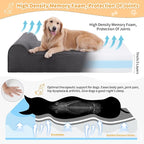 Orthopedic Dog Beds for Large Dogs, 7" Memory Foam Dog Beds with Waterproof Liner, Chew Proof Microsuede Cover, Removable and Washable, Nonskid Bottom, 52"x36"x7" XL Grey