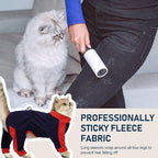 Cat Pajamas for Cats Only, Sticky Hair Cat Clothes, Long Sleeve Sphynx Clothes, Anti-Licking or Skin Disease Recovery Suit for Female Cats, Kitten Onesie Pajamas, DarkBlue, L