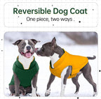 Lelepet Reversible Dog Coat Waterproof Dog Jacket Windproof Puffer Vest for Winter Warm Lightweight Coats for Large Dogs Adjustbale Hook & Loop Pet Apparel with Leash Hole, Golden Retriever, 3XL
