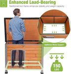 GUTINNEEN Chew Proof Dog House with Metal Iron Frame Outdoor Dog Kennel for Small Medium Large Indoor Dog Cage (33.5" L,Brown Color)