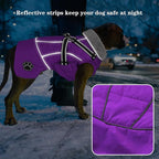 Doglay Dog Jacket Waterproof Dog Coat with Harness Built in, Christmas Puppy Winter Coat Reflective Turtleneck Puffer Snow Jackets for Small Medium Large Dogs