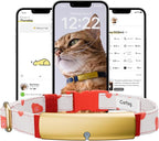 Health Tracker for Cats - Smart Cat Collar with Safety Breakaway Buckle for Indoor Cats, Wellness Alerts, Real-time Monitoring (Kimono (Ume),L)