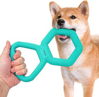 Tug of War Dog Toy - Supplies for Tug of War, Dog Pull Game Interactive Double Ring Pull Toy Tough Chew Toy Durable Rubber for All Breed Chewers, Green
