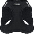 Best Pet Supplies - All Weather Mesh / Plush, Reflective, No Pull Harness for Small, Medium Dogs, Cats - Secure with Hook & Loop Fastener, Buckle, Double D-Rings - Black Plush, S
